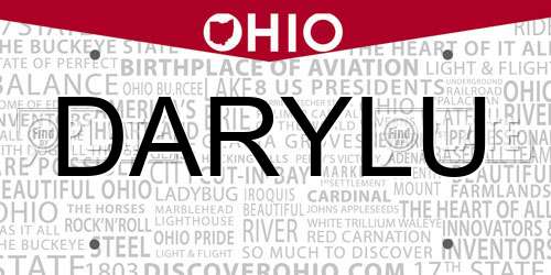 DARYLU Ohio License Plate