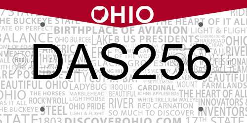 DAS256 Ohio License Plate