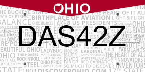 DAS42Z Ohio License Plate