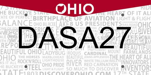 DASA27 Ohio License Plate