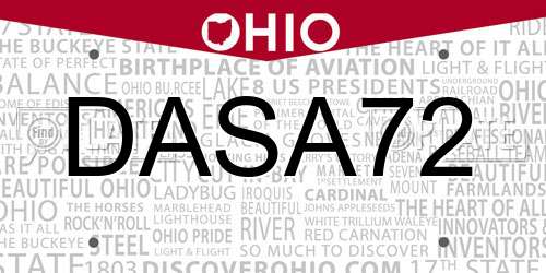 DASA72 Ohio License Plate