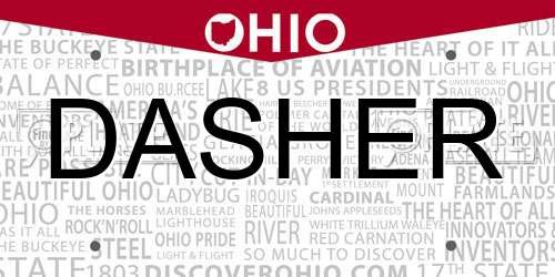 DASHER Ohio License Plate