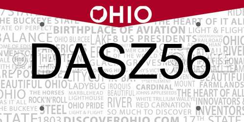 DASZ56 Ohio License Plate