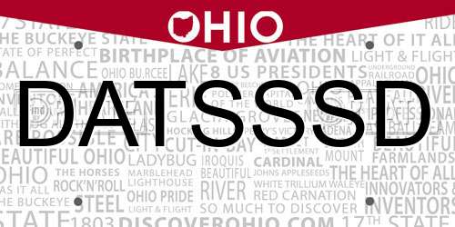 DATSSSD Ohio License Plate