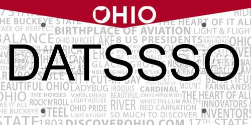 DATSSSO Ohio License Plate