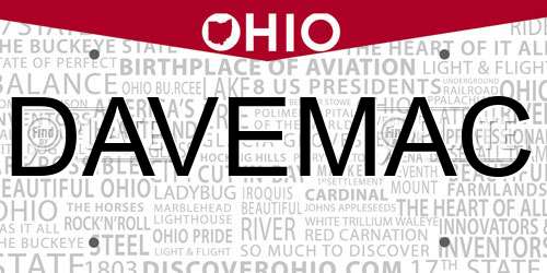 DAVEMAC Ohio License Plate