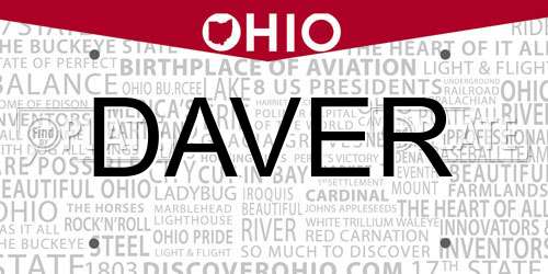 DAVER Ohio License Plate