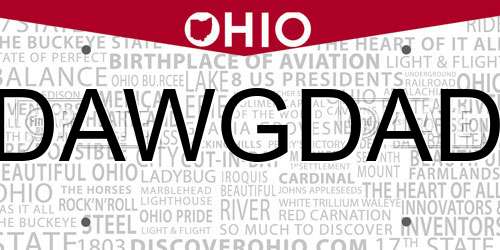 DAWGDAD Ohio License Plate