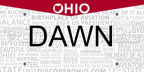 DAWN Ohio License Plate