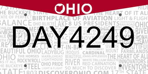 DAY4249 Ohio License Plate