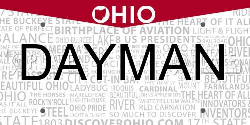 DAYMAN Ohio License Plate