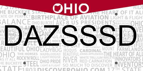 DAZSSSD Ohio License Plate