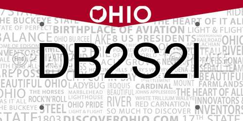 DB2S2I Ohio License Plate