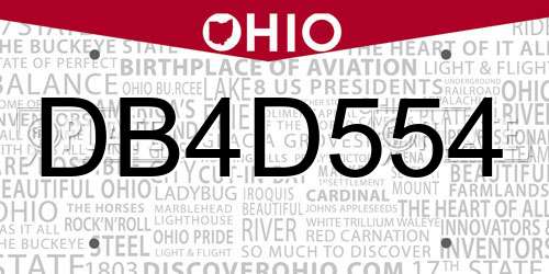 DB4D554 Ohio License Plate