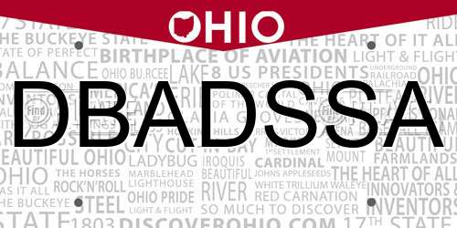 DBADSSA Ohio License Plate