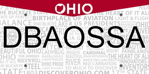 DBAOSSA Ohio License Plate