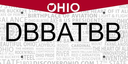 DBBATBB Ohio License Plate