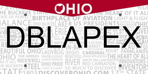 DBLAPEX Ohio License Plate