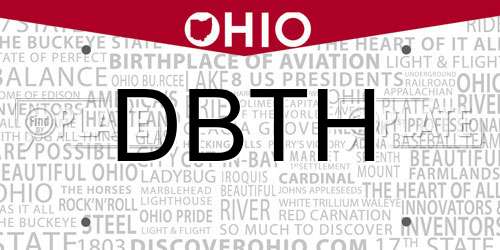 DBTH Ohio License Plate