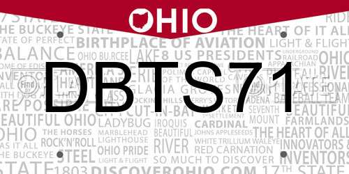 DBTS71 Ohio License Plate