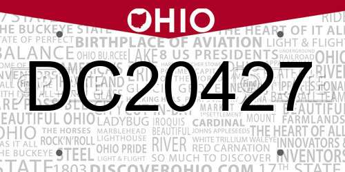 DC20427 Ohio License Plate
