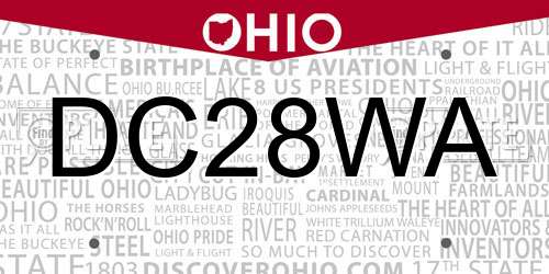DC28WA Ohio License Plate