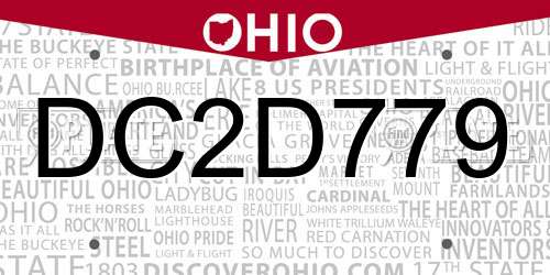 DC2D779 Ohio License Plate