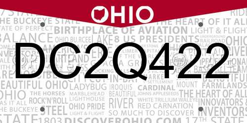DC2Q422 Ohio License Plate
