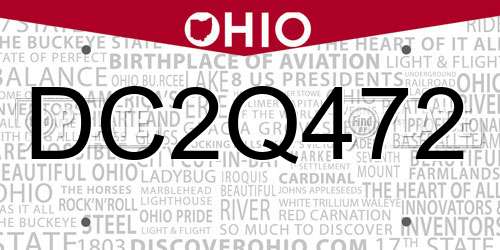 DC2Q472 Ohio License Plate
