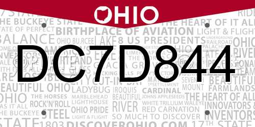 DC7D844 Ohio License Plate