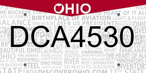 DCA4530 Ohio License Plate