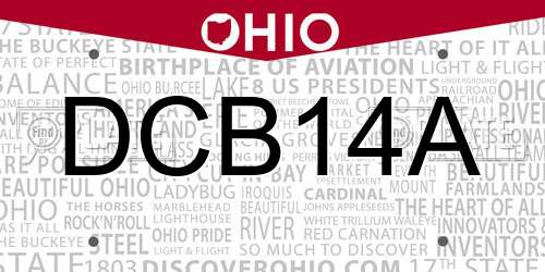 DCB14A Ohio License Plate