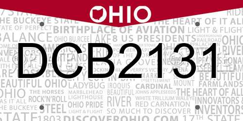 DCB2131 Ohio License Plate