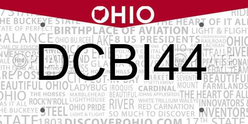 DCBI44 Ohio License Plate