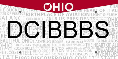 DCIBBBS Ohio License Plate