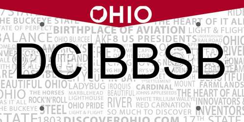 DCIBBSB Ohio License Plate