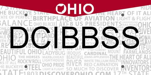 DCIBBSS Ohio License Plate