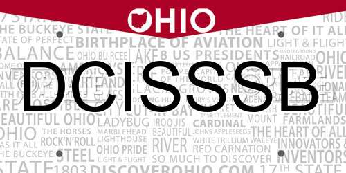 DCISSSB Ohio License Plate