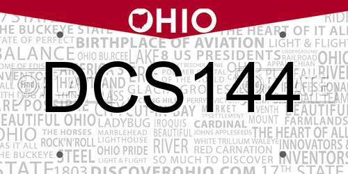 DCS144 Ohio License Plate