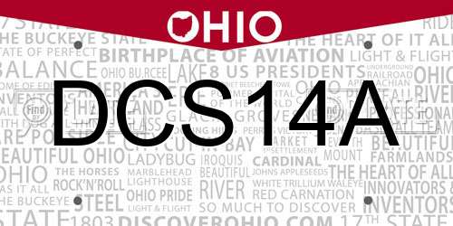 DCS14A Ohio License Plate