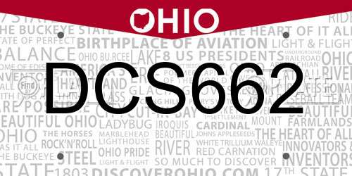 DCS662 Ohio License Plate