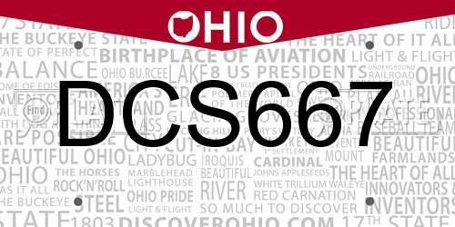DCS667 Ohio License Plate