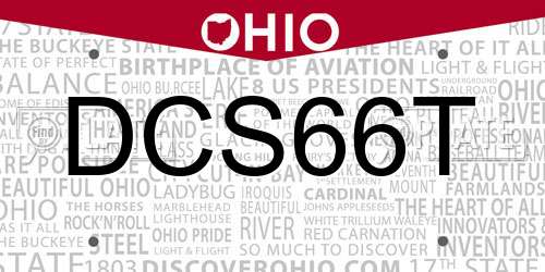 DCS66T Ohio License Plate
