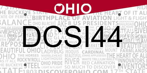 DCSI44 Ohio License Plate