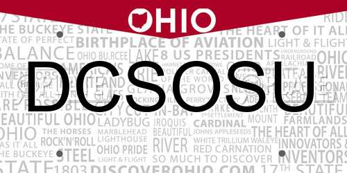 DCSOSU Ohio License Plate