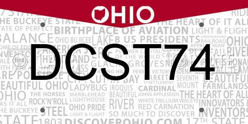 DCST74 Ohio License Plate