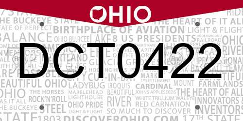 DCT0422 Ohio License Plate