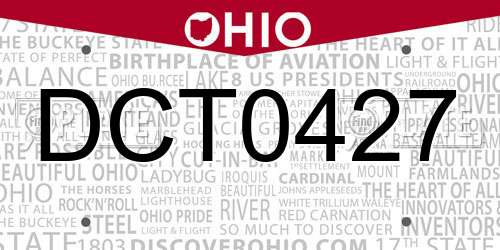 DCT0427 Ohio License Plate