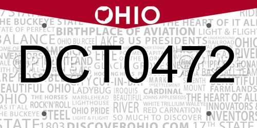 DCT0472 Ohio License Plate