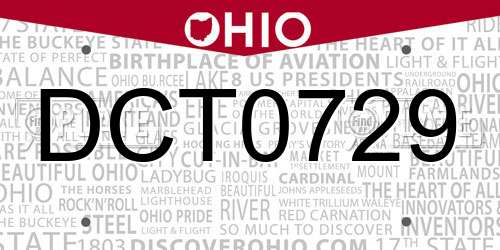 DCT0729 Ohio License Plate